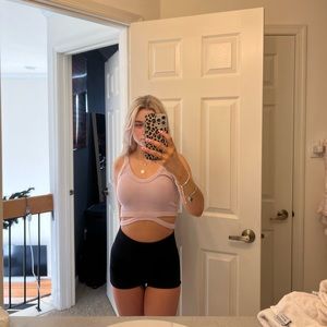 purple cut out crop top